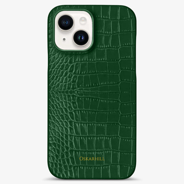 iPhone 14 in Classic Alligator MagSafe Compatible Dark Green