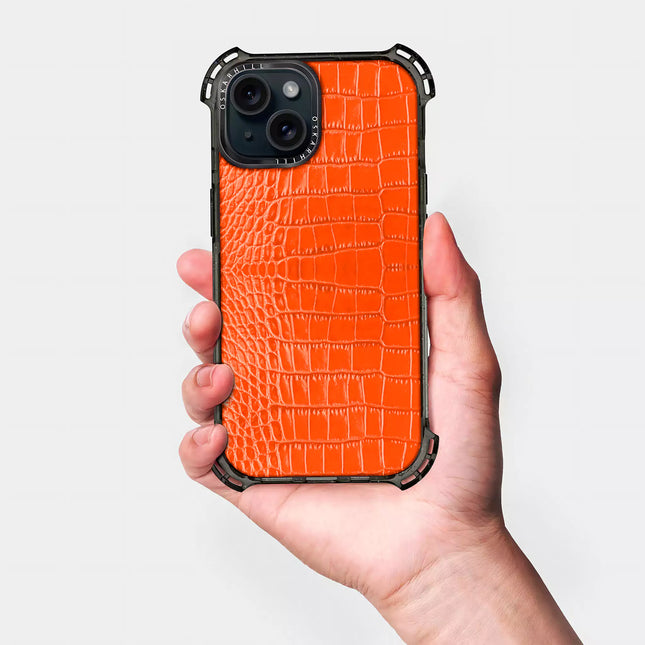 iPhone 15 Plus Alligator Bounce Case MagSafe Compatible Reddish Orange
