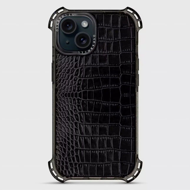 iPhone 15 Plus Alligator Bounce Case MagSafe Compatible Smoky Black