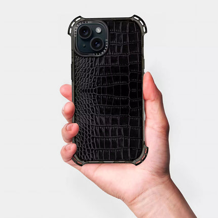 iPhone 15 Alligator Bounce Case MagSafe Compatible Smoky Black