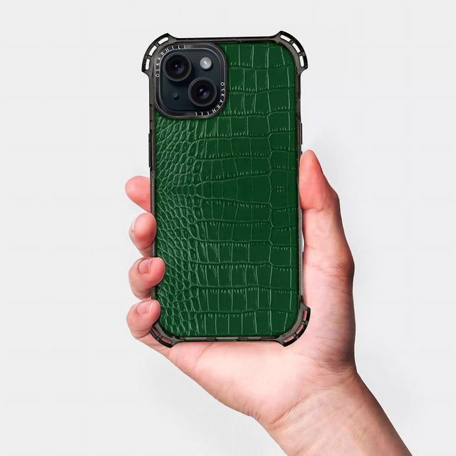 iPhone 15 Plus Alligator Bounce Case MagSafe Compatible Dark Green