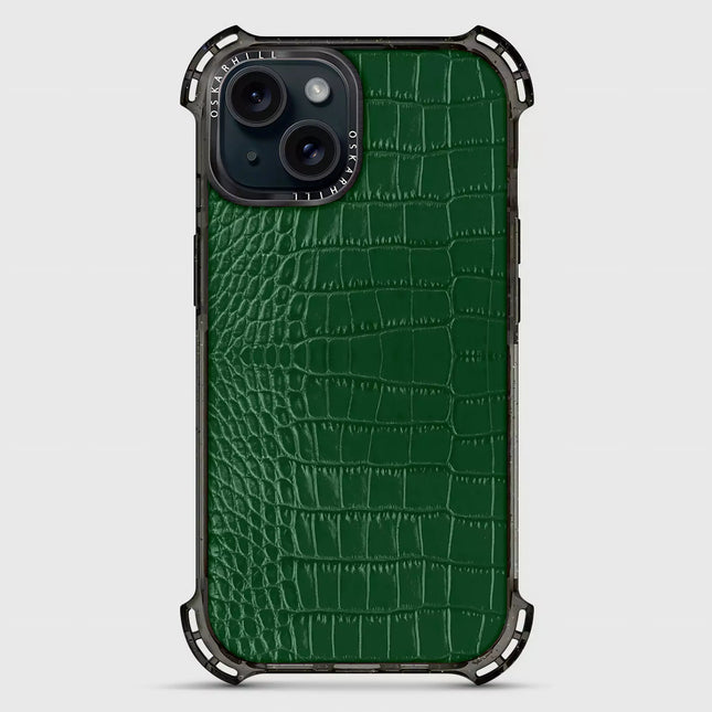 iPhone 15 Alligator Bounce Case MagSafe Compatible Dark Green