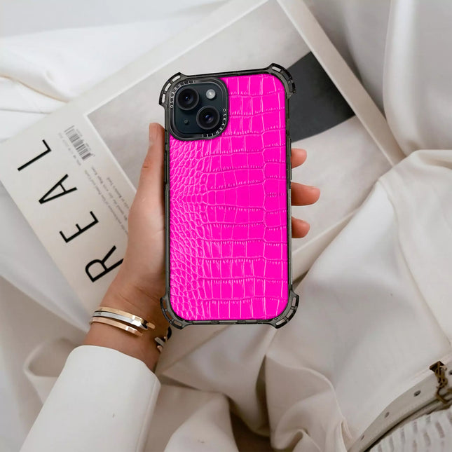iPhone 15 Alligator Bounce Case MagSafe Compatible Shocking Pink