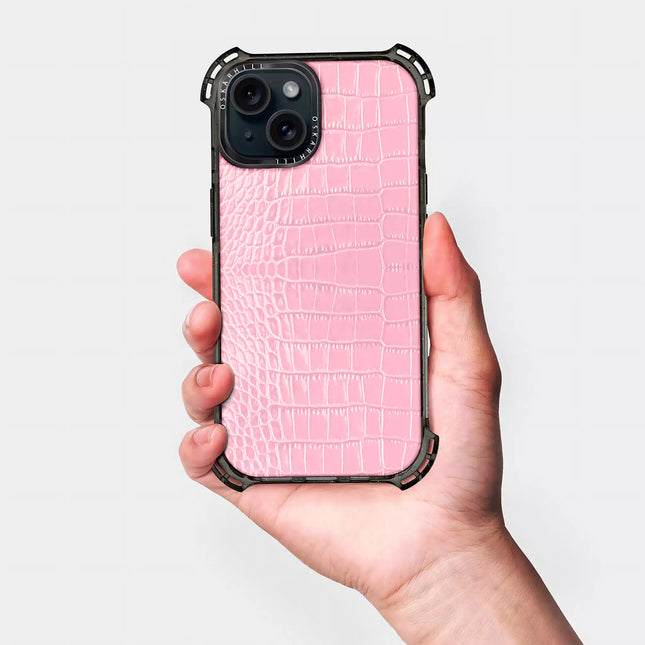 iPhone 15 Plus Alligator Bounce Case MagSafe Compatible Baby Pink