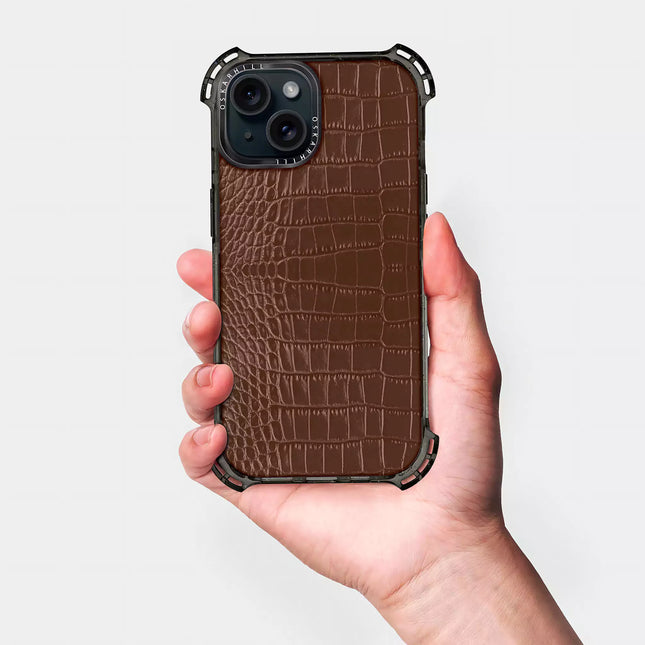 iPhone 15 Plus Alligator Bounce Case MagSafe Compatible Crater Brown