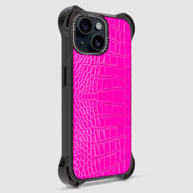 iPhone 15 Plus Alligator Bounce Case MagSafe Compatible Shocking Pink