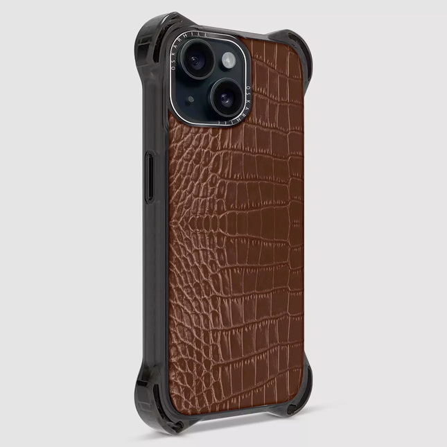 iPhone 15 Plus Alligator Bounce Case MagSafe Compatible Crater Brown