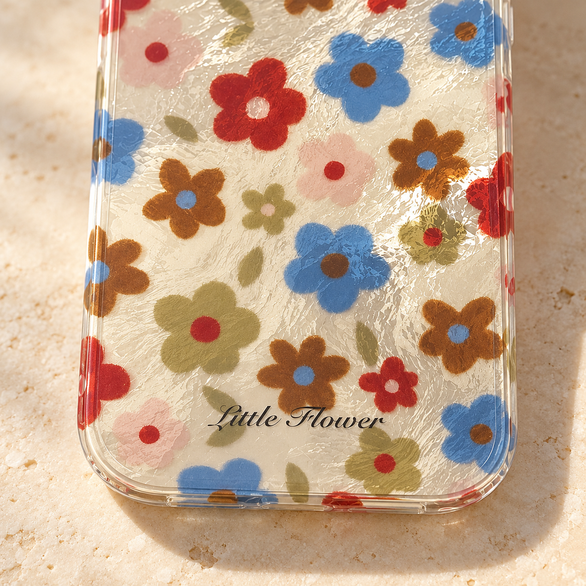 Retro Daisy Floral iPhone Case in Cream or Black — Cream Floral, base detail