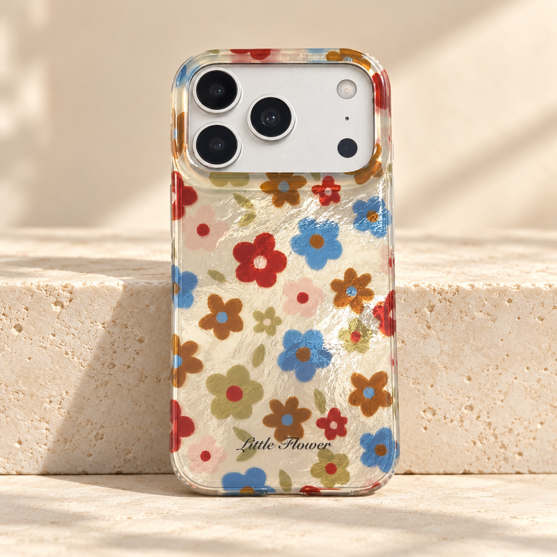 Retro Daisy Floral iPhone Case in Cream or Black — Cream Floral, hero