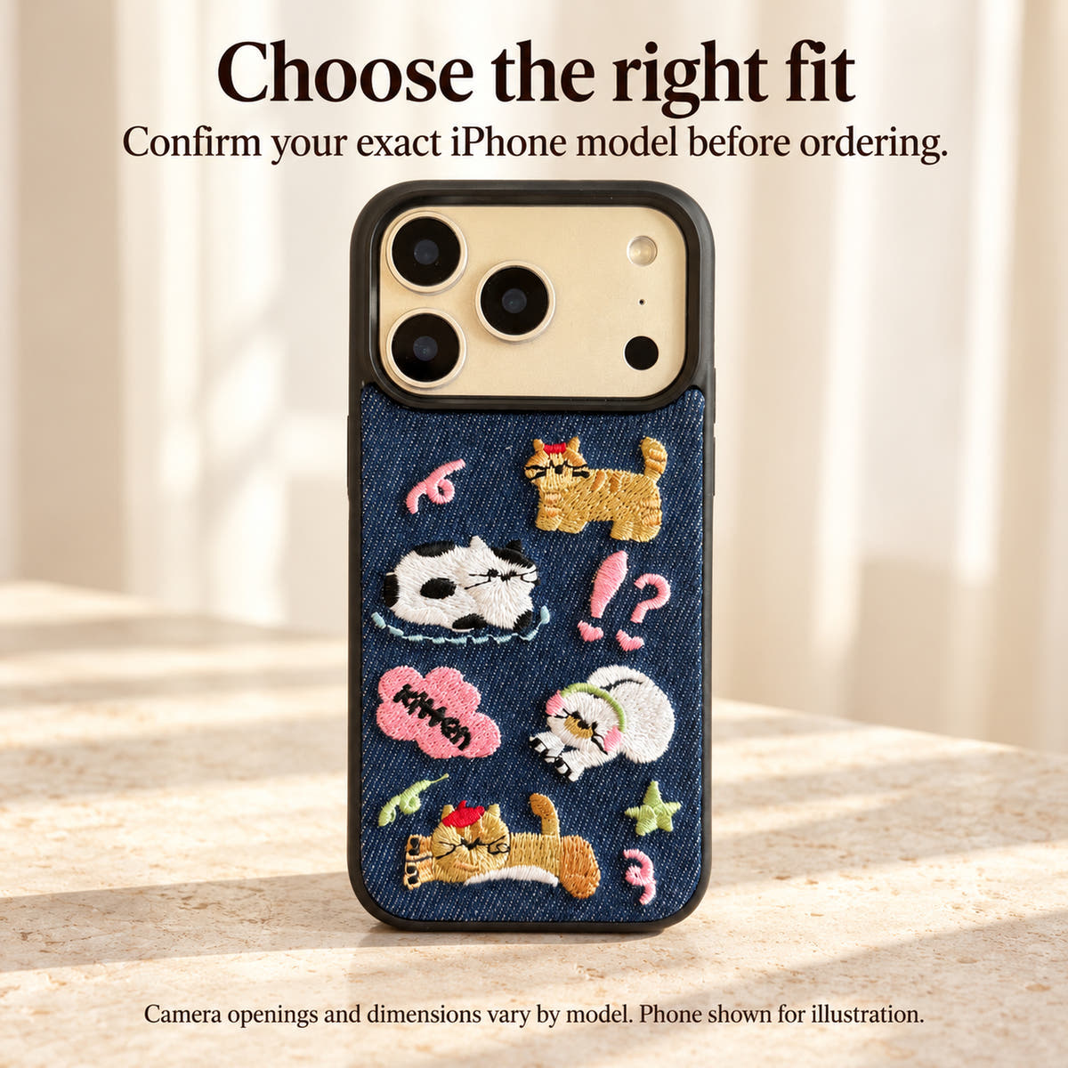 Kawaii Cat Denim iPhone case model-fit guide