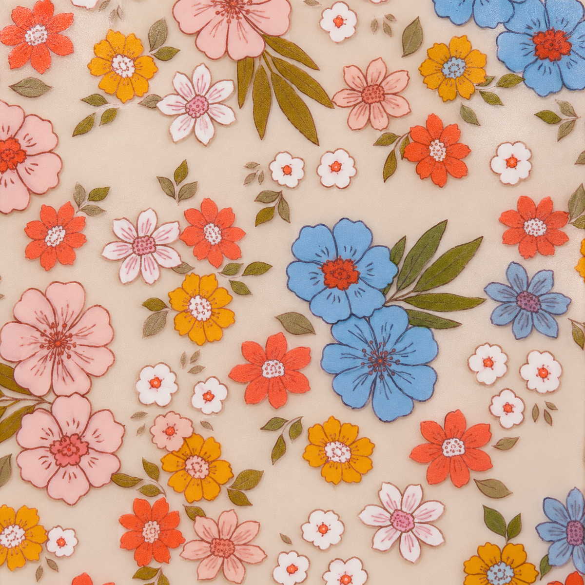 Meadow Floral iPhone case — blue flower cluster detail.