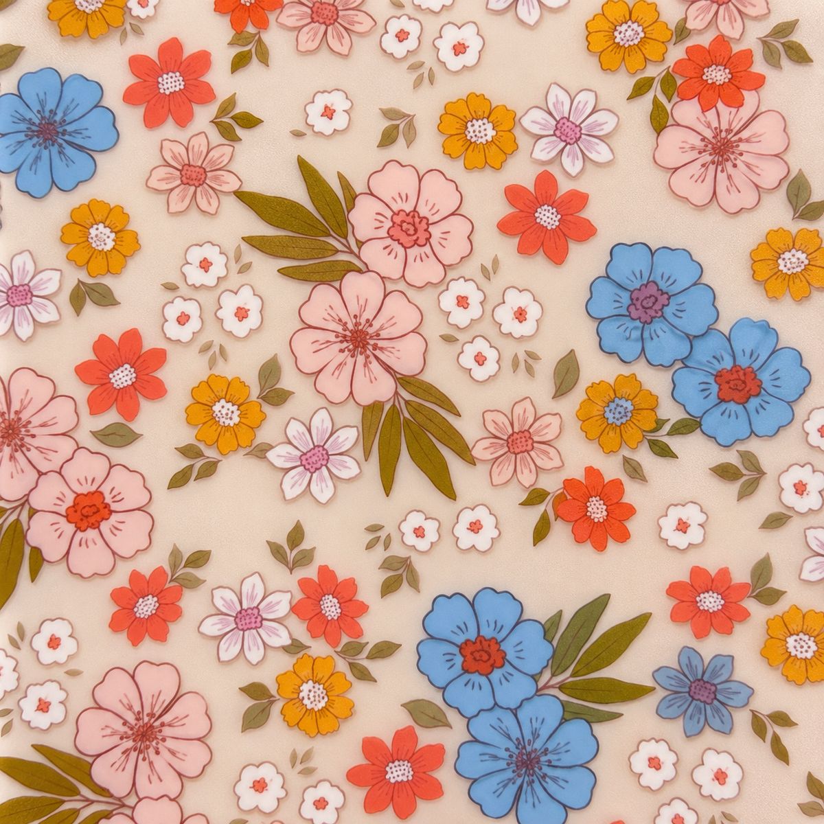 Meadow Floral iPhone case — central floral artwork close-up.