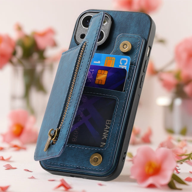 Prestige Zip Leather Phone Case | Wallet Phone Cover with Card Slots