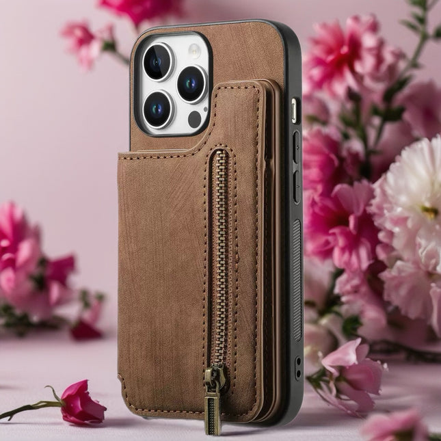 Prestige Zip Leather Phone Case | Wallet Phone Cover with Card Slots
