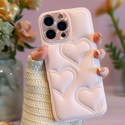 Puffy Heart Pattern Leather Phone Case for iPhone | Soft, Stylish and Protective Cover