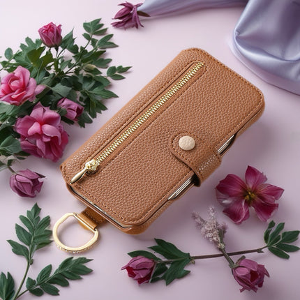 Multi-Function Leather Wallet Case for Phone | Zipper Pocket, Card Slots & Hand Strap
