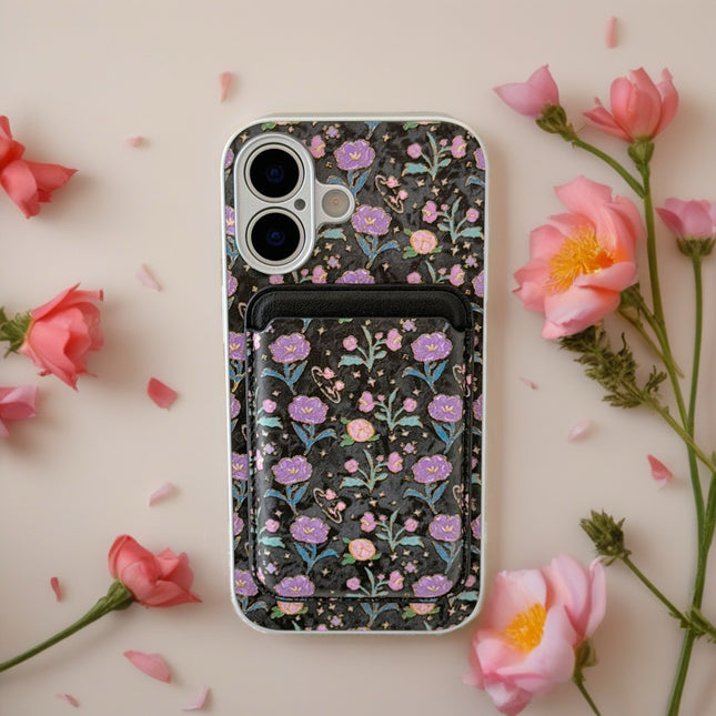 Elysia Floral MagSafe Wallet Phone Case with Elegant Card Holder