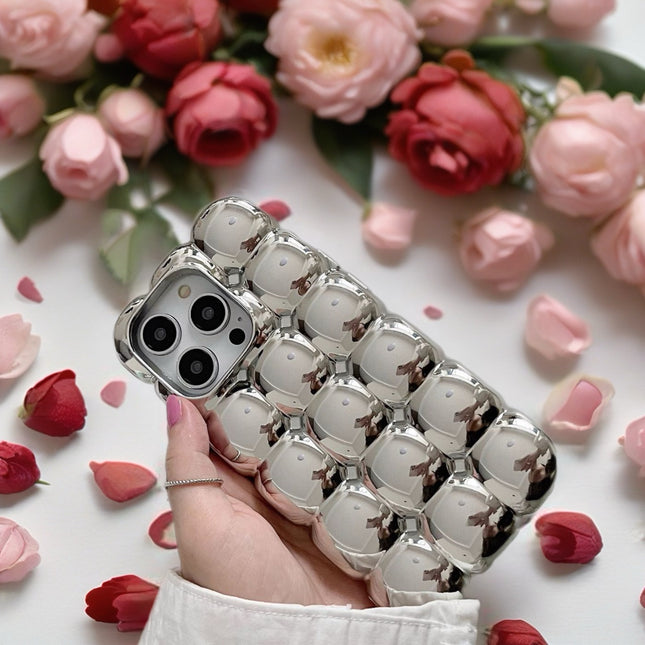 Chrome Bubble Bear Case for iPhone | Reflective 3D Shockproof Protective Phone Cover