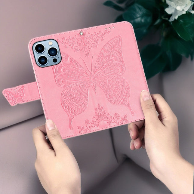 Butterfly Leather Wallet Phone Case with Card Slot and Flip Cover, Protective Case for iPhone