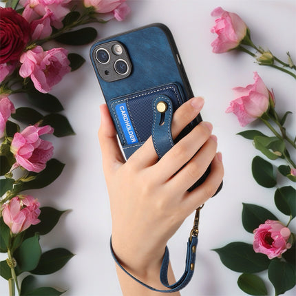 Leather Card Holder Case for iPhone | Wallet Phone Cover with Wrist Strap & Kickstand