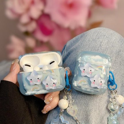 Rainbow Star AirPods Case Glossy Protective Cover with Charm Strap