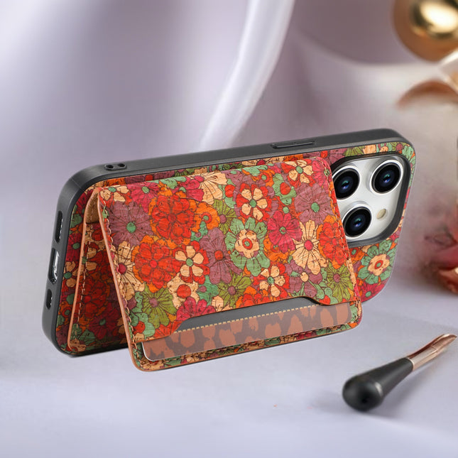 Bohemian Style Phone Case with Card Holder Stylish, Protective & Functional