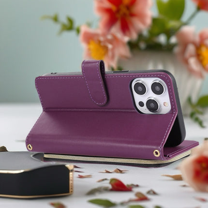 Padded Leather iPhone Wallet Phone Case with Zipper | Card Holder & Wrist Strap