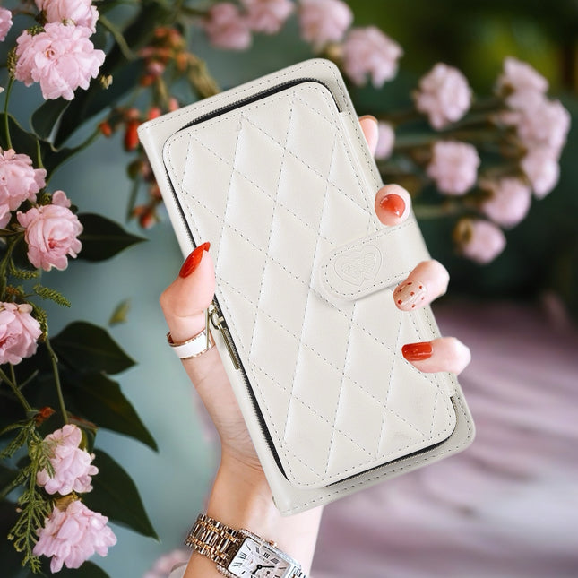 Padded Leather iPhone Wallet Phone Case with Zipper | Card Holder & Wrist Strap