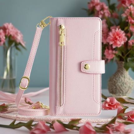 Minimal Leather Crossbody Phone Wallet Case | Zip Pocket, Card Slots & Shoulder Strap