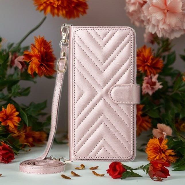 Aurelia Quilted Wallet Phone Case with Card Slots, Secure Snap & Detachable Strap