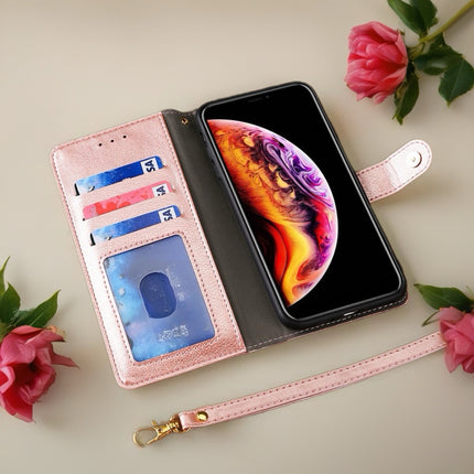 Valencia Luxe Zip Wallet Phone Case Multi Card Leather Cover with Wrist Strap