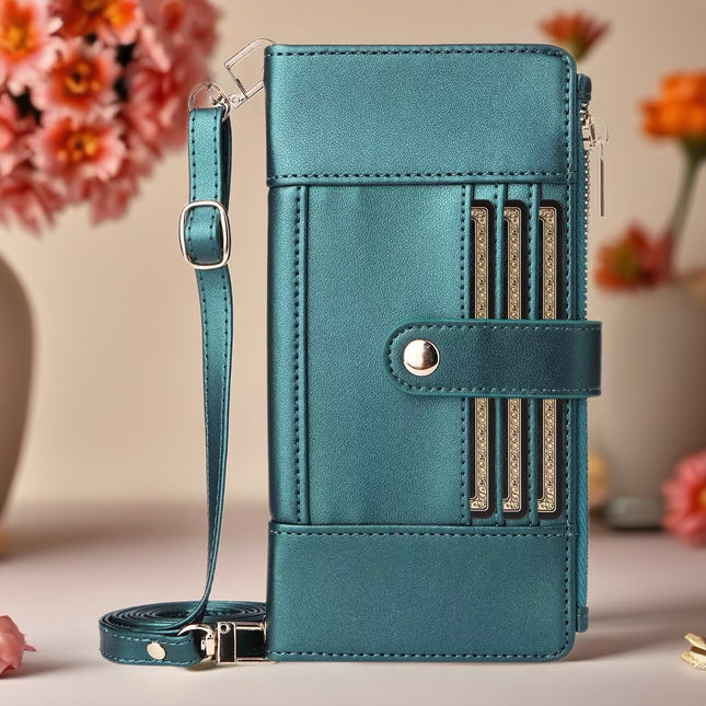 Elaris Crossbody Leather Wallet Phone Case with Card Slots & Secure Closure