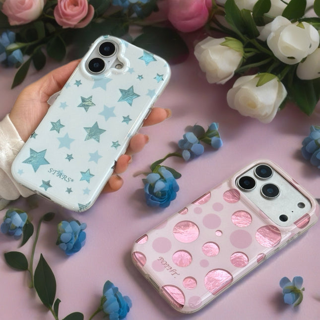 Metallic Polka Dot Case for iPhone | Glossy Shockproof Protective Phone Cover