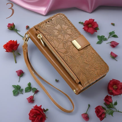 Floral Wallet Phone Case with Pouch | Elegant Flower Design, Protective Cover & Built-In Storage for Cards and Essential