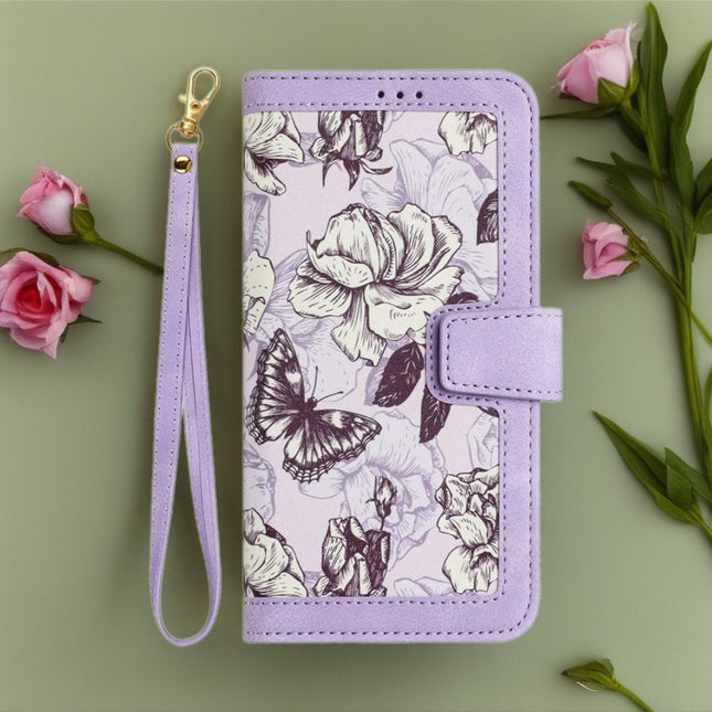 Tropical Tone Leather iPhone Wallet Case | Flip Cover with Card Slots & Wrist Strap