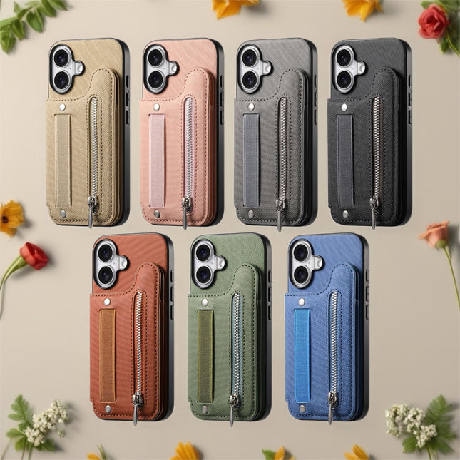 Multi Pocket Leather Phone Case with Zipper | Card Holder Phone Cover with Button Closure