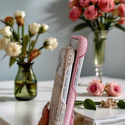 Pastel Woven Heart Fabric Case for iPhone | Protective Textile MagSafe Phone Cover