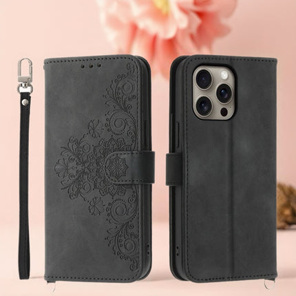 Floral Embossed Leather Flip Wallet Case for iPhone | Card Holder & Full Body Protective Cover