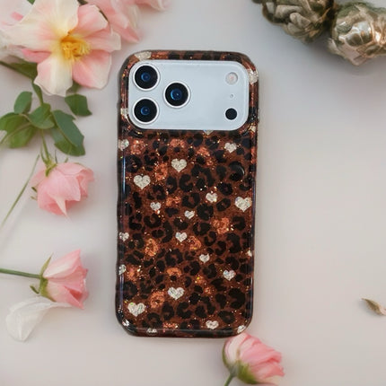 Glitter Leopard Heart Case for iPhone | Sparkly Protective Phone Cover
