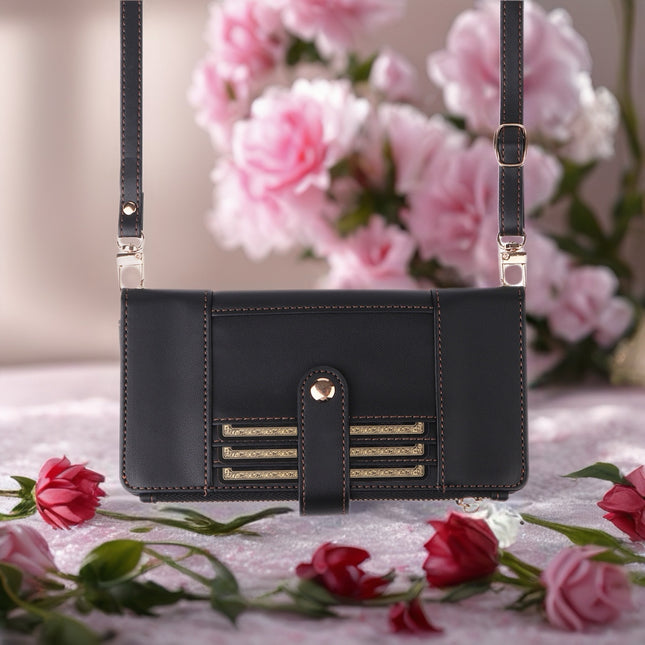 Elaris Crossbody Leather Wallet Phone Case with Card Slots & Secure Closure