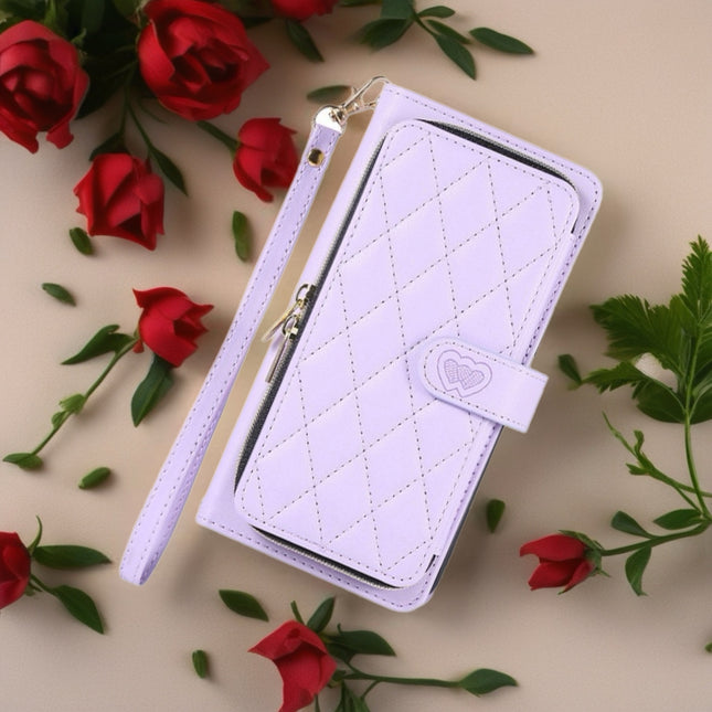 Padded Leather iPhone Wallet Phone Case with Zipper | Card Holder & Wrist Strap