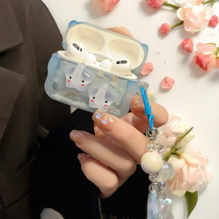 Rainbow Star AirPods Case Glossy Protective Cover with Charm Strap