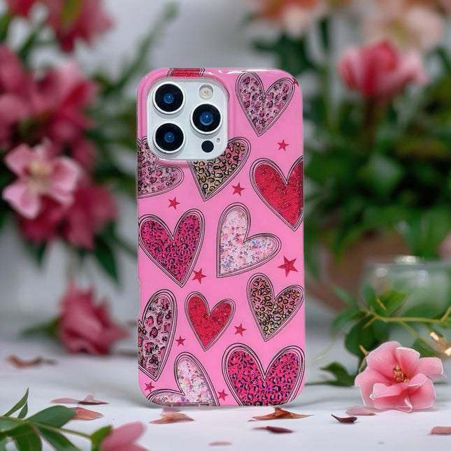 Valentina Sparkle Heart Phone Case Gloss Protective Cover