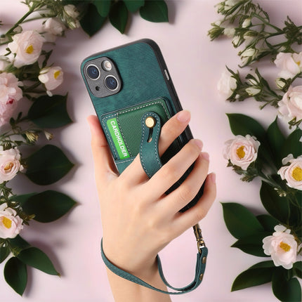 Leather Card Holder Case for iPhone | Wallet Phone Cover with Wrist Strap & Kickstand