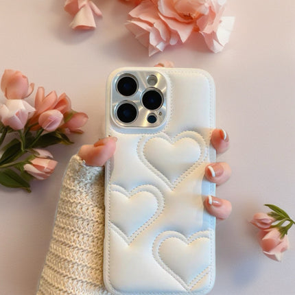 Puffy Heart Pattern Leather Phone Case for iPhone | Soft, Stylish and Protective Cover