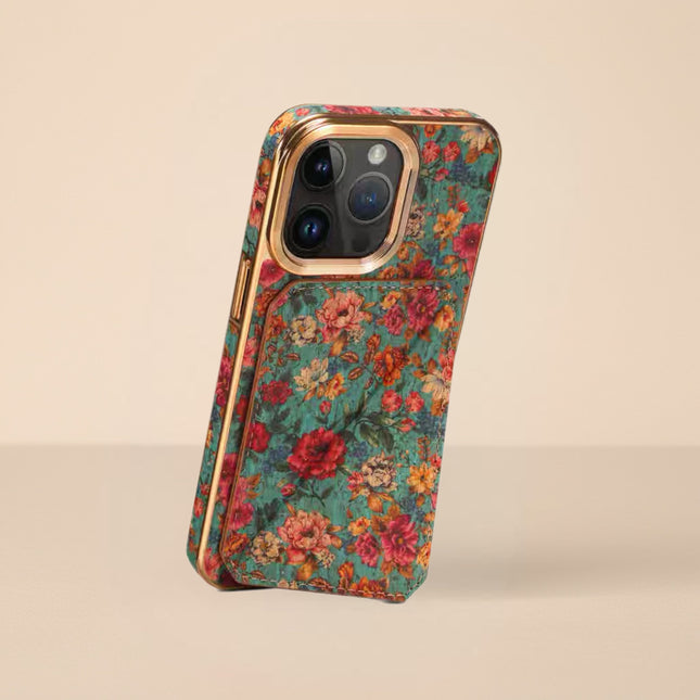 Bohemian Fabric Phone Case with Card Holder Wallet iPhone Case Fashionable Durable and Practical