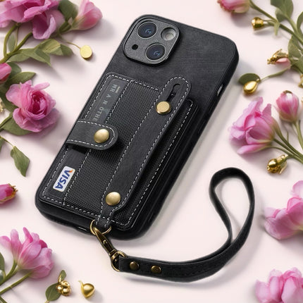 Leather Card Holder Case for iPhone | Wallet Phone Cover with Wrist Strap & Kickstand