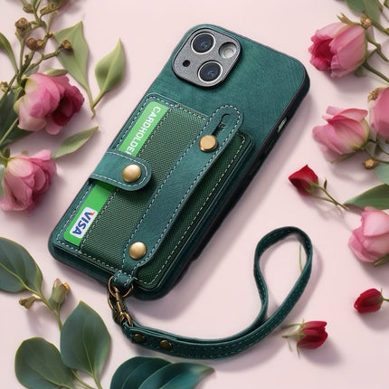 Leather Card Holder Case for iPhone | Wallet Phone Cover with Wrist Strap & Kickstand
