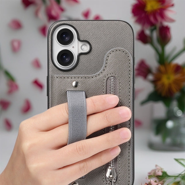 Multi Pocket Leather Phone Case with Zipper | Card Holder Phone Cover with Button Closure