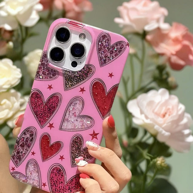 Valentina Sparkle Heart Phone Case Gloss Protective Cover